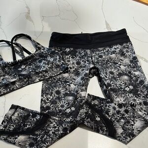 Lululemon Floral Black and White Set